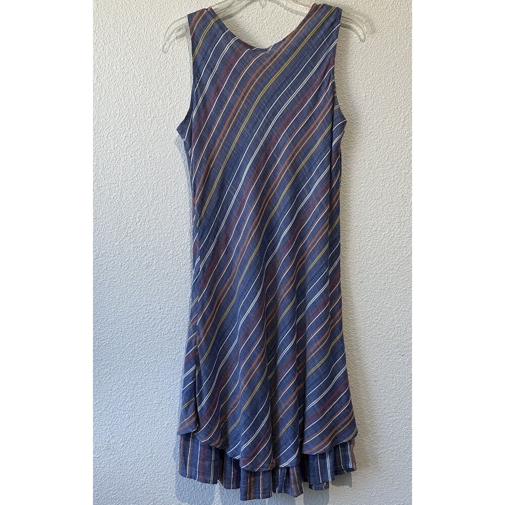 Parsley and Sage Octavia Blue Multicolor Striped Sleeveless Midi Dress Size M - Picture 7 of 10